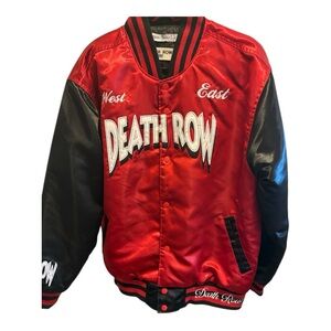 Death Row 1991 Red & Black Satin Bomber Jacket